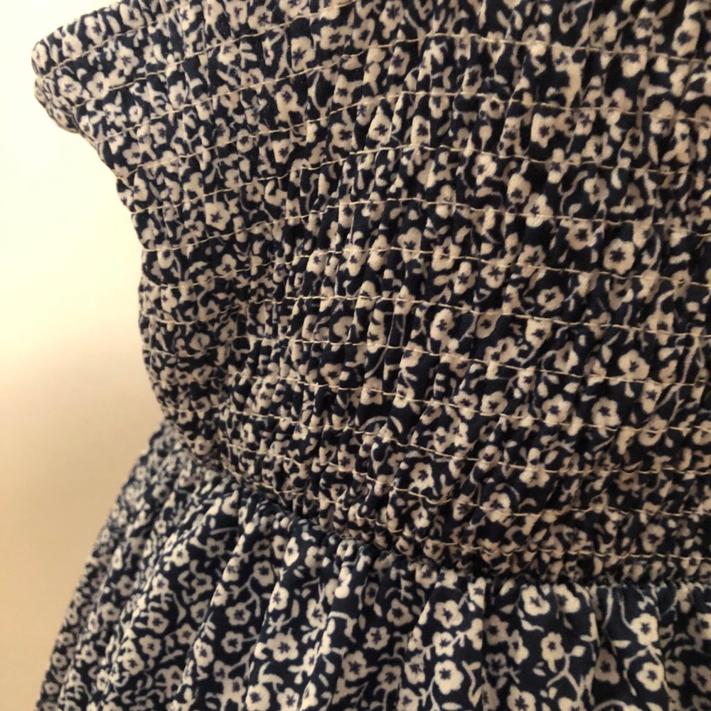 Floral Navy White Dress. Size L - Picture 5 of 5